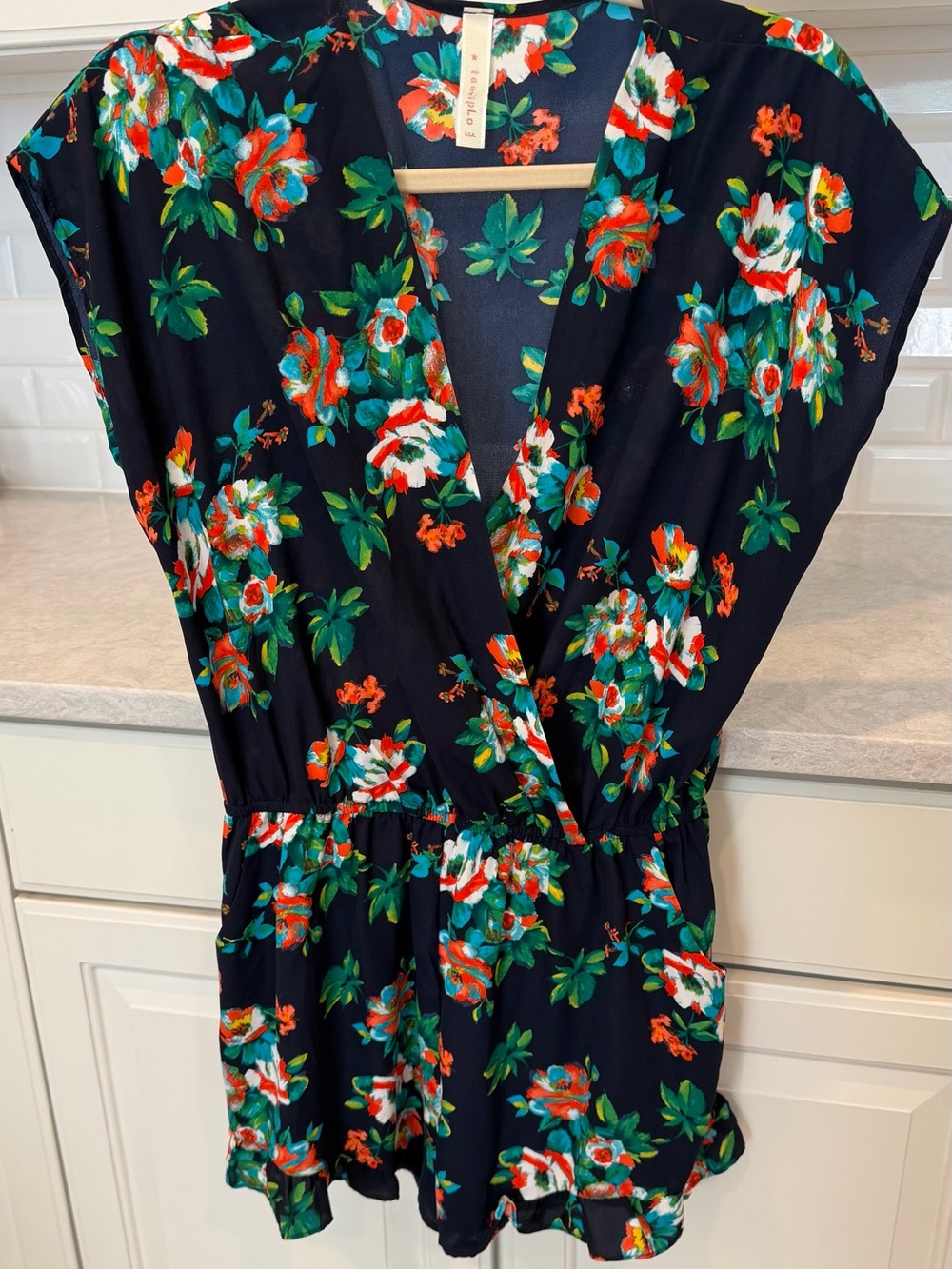 Floral Navy One-Piece Romper